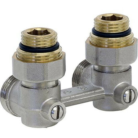 Raccord double de robinet a bille systeme bitube fil mâle 1/2" forme equerre