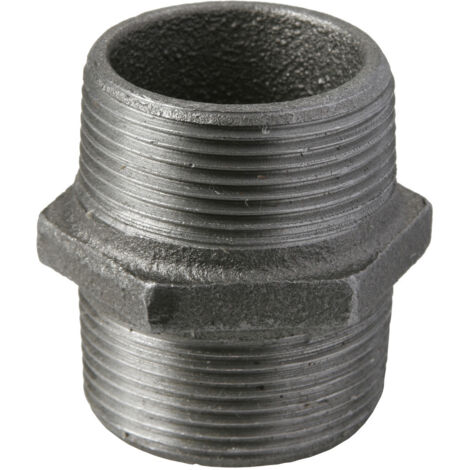 Raccord double en fonte à chaud, n° 280, noir, 1 1/2"