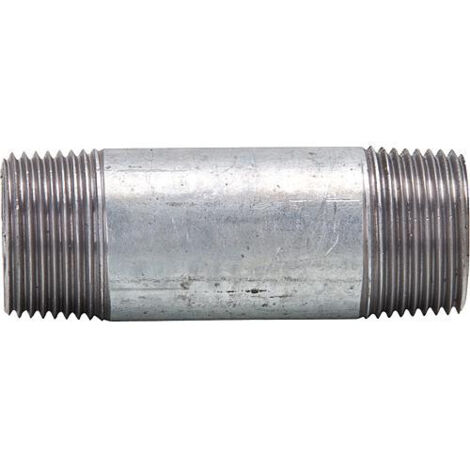 Raccord double en fonte malléable Hermann Schmidt 530/23, référence 43015180, DN 15, 1/2&quot x 180, galvanisé