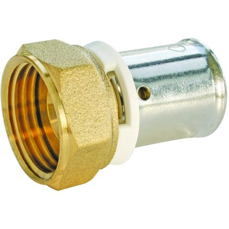 Raccord droit à sertir pour tube PER Ø20 - droit ecrou tournant 15/21 (1/2")