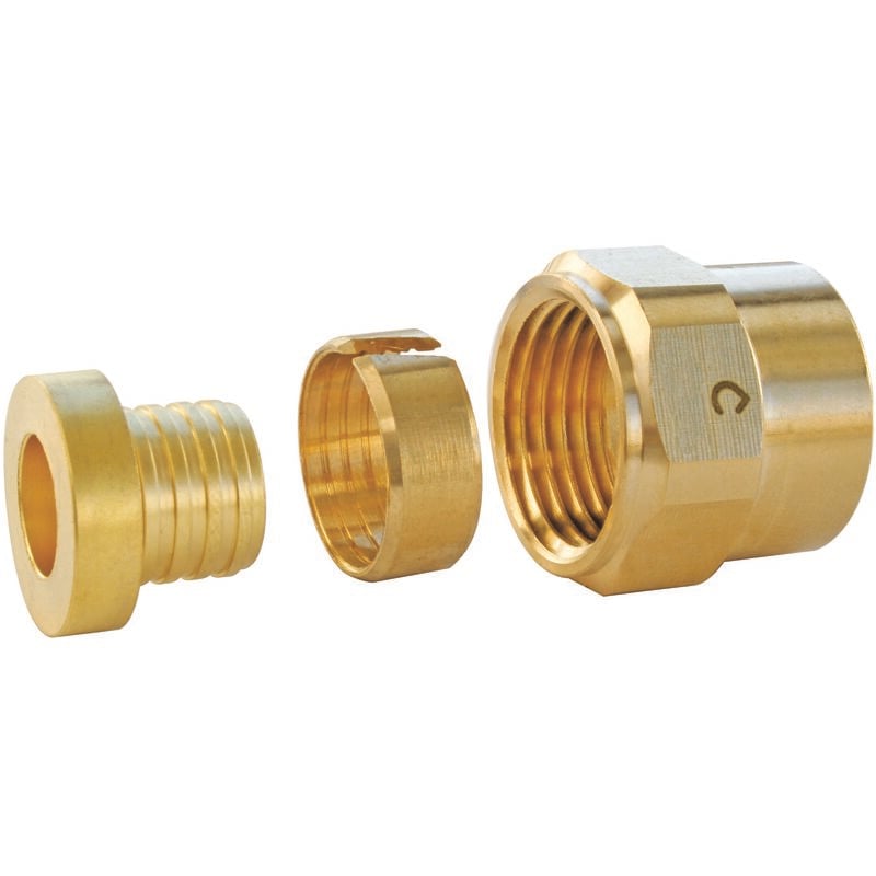 Raccord droit à visser pour tube per Ø16 - Ecrou-tournant F15/21 par lot de 5