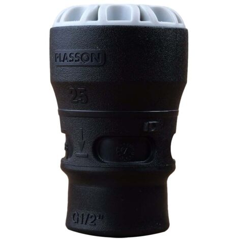 Raccord droit encliquetable PE Ø25 - Laiton femelle 1/2" avec portée plate ISO 228 et joint fourni