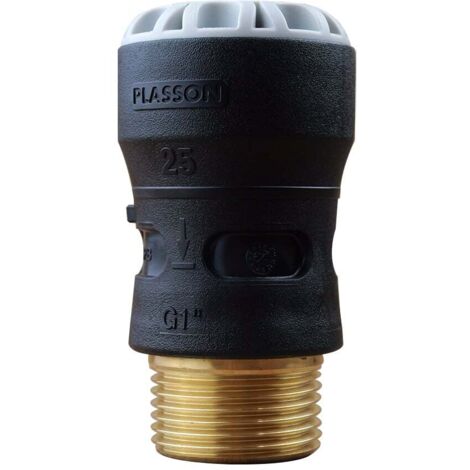Raccord droit encliquetable PE Ø25 - Laiton mâle 1'' (26/34) avec portée plate ISO 228