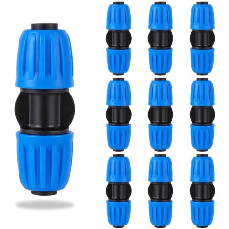 Raccord Droit Irrigation Goutte À Goutte - 10 Pièces - Plastique - Pour Tuyau 16mm - Jardin Et Serre - Bleu