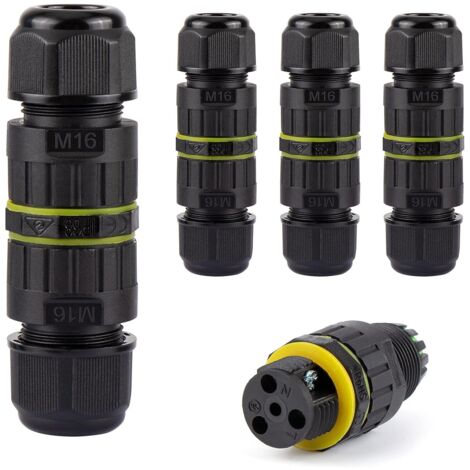 Raccord Électrique Étanches IP68, Lot de 4 Connecteur Électrique Étanches IP68, Domino Etanche Boîte de Jonction pour câble de Ø3-10 mm de diamètre pour jardin et câble souterrain