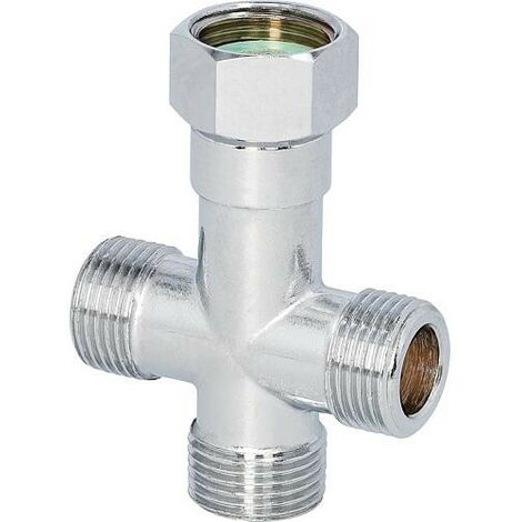 Raccord en croix inégal DN10 (3/8") chromé laiton