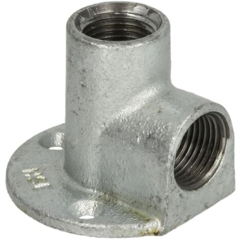 Raccord en fonte malléable coude à plaque 3/4’’ FF/FF