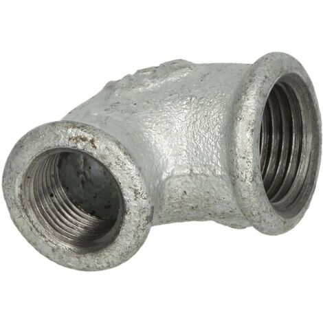 Raccord en fonte malléable coude réduit 1" x 1/2" FF/FF