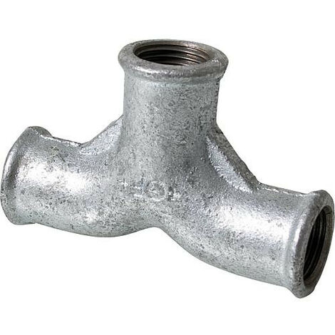 Raccord en fonte malleable galva Nr.132 2 coudes en T diam. 3/4"