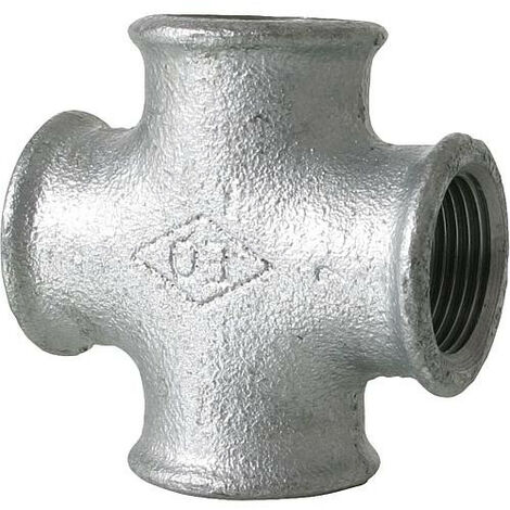 Raccord en fonte malleable galva Nr.180 raccord en croix filet femelle diam. 2"
