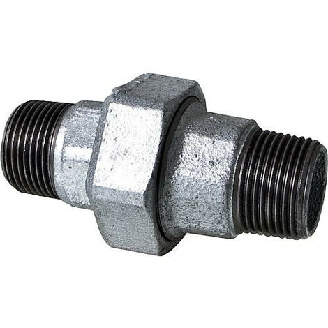 Raccord en fonte malleable galvanise no. 344, raccord a vis, joint conique, diam. 1 1/2"