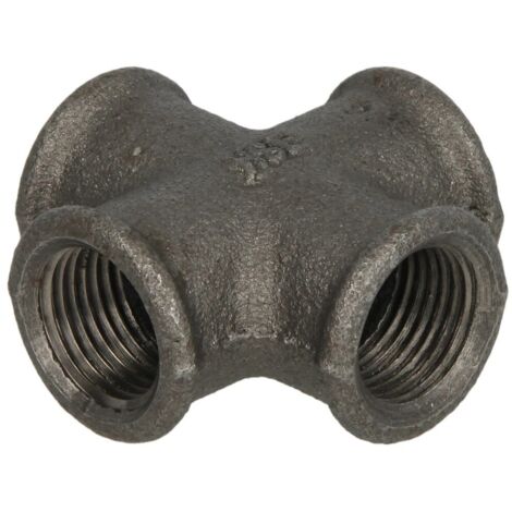 Raccord en fonte malléable noir croix 1 1/4’’ FF/FF/FF/FF