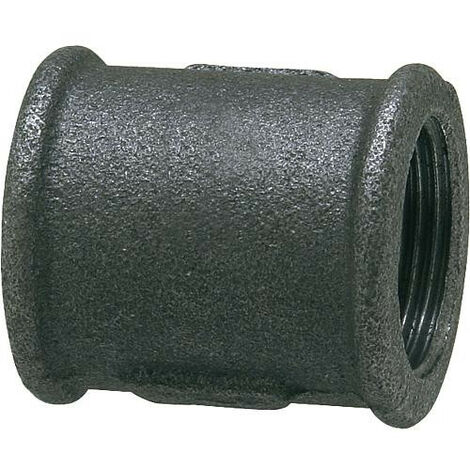 Raccord en fonte malleable, noir Manchon, droit 1/2" (fem/fem) Type 270, filet a droite