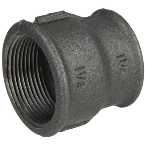Raccord en fonte malléable noir manchon réduit 1 1/2'' x 1 1/4'' FF/FF