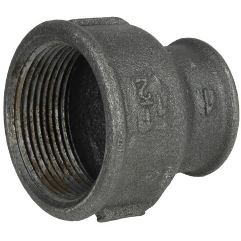 Raccord en fonte malléable noir manchon réduit 1 1/2'' x 1'' FF/FF