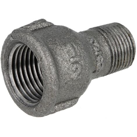 Raccord en fonte malléable noir manchon réduit 1/2'' x 3/8'' FF/FM