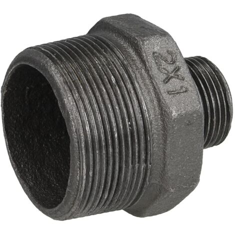 Raccord en fonte malléable noir nipple réduit 2'' x 1'' FM/FM
