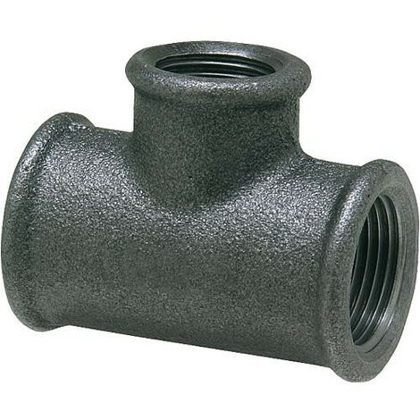 Raccord en fonte malleable, noir Piece en T 90°, 2" x 11/2" Type 130, reduit (filet femelle)