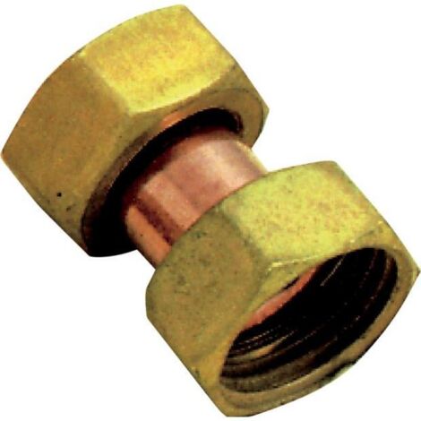 raccord en laiton à visser - ecrou tournant - femelle / femelle - 15 x 21 - sachet de 2