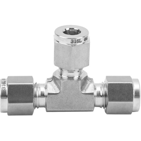 Raccord en T à sertir compression diamètre égal acier inoxydable 316 forgé SS‑600‑3Ф6