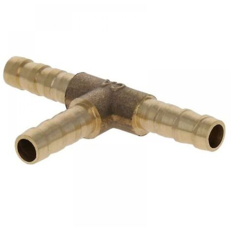 Raccord En T En Laiton - 6 mm - Pour Air Eau Carburant Gaz - Raccord À Épines - Pour Tuyaux En Plastique Ou Caoutchouc - 1 Pièce