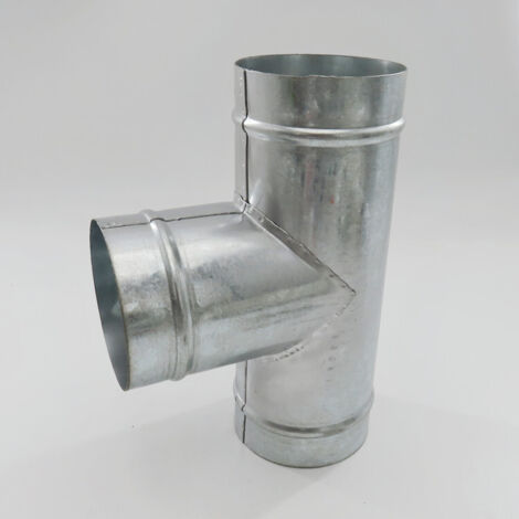 Raccord en T en tôle d'acier inoxydable pour tuyau d'évacuation de hotte aspirante, raccord en T de type Y pour la division en deux, une pour le ventilateur d'extraction.
