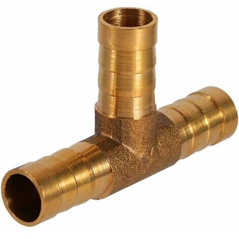 Raccord en T laiton 3 voies 10mm - Pour tuyaux carburant/gaz comprimé - Haute étanchéité - Résistance à la corrosion