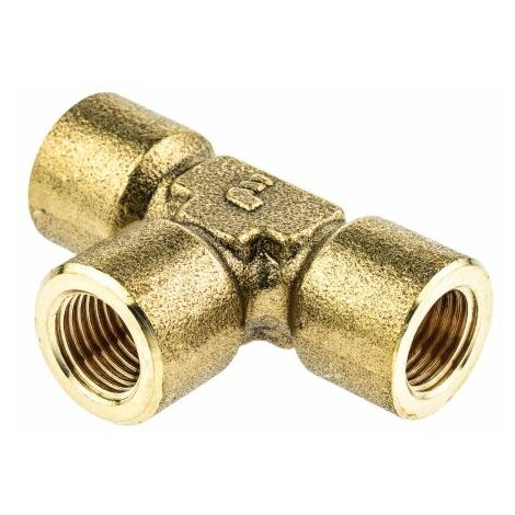 Raccord en T Laiton Legris BSPP Femelle 1/4pouce - Femelle 1/4pouce ( Prix pour Paquet de 5 )