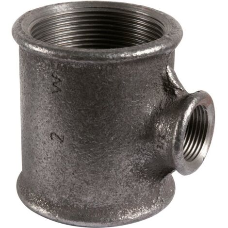 Raccord en T noir à visser, réduction F 3/4'' à F 1/2'', modèle 130R