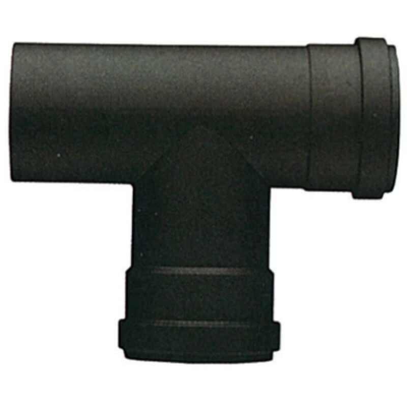 Raccord en t pour tuyau de poêle à pellets en porcelaine noire mate mm.1,2 d.12 femelle-femelle sans joint - Save