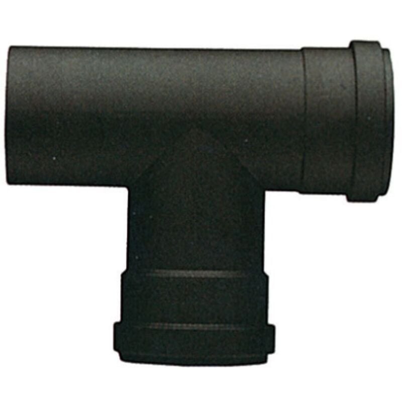 Raccord en t pour tuyau de poêle à pellets en porcelaine noire mate mm.1,2 d.8 femelle-femelle sans joint - Save