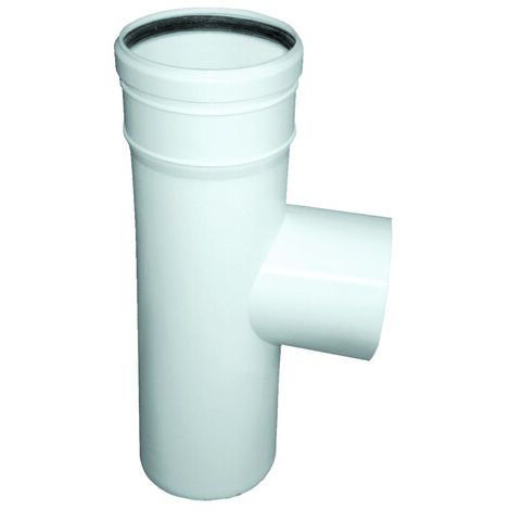Raccord en T réduit ø 80° mmf - pps raccord en T 87°usc. simple paroi réduit d.80