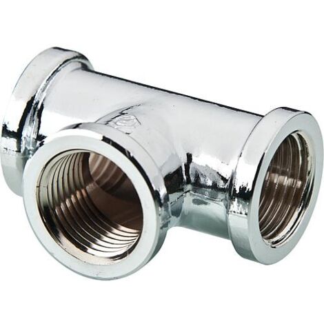 Raccord en Te 3/4" fem x fem x fem laiton chromé