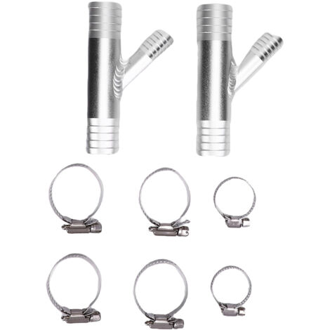 Raccord en Y pour Cabine Heater Aluminium 1 Inch à 5/8 Inch avec 6 Colliers de Serrage - Compatible Polaris RZR/SXS UTV