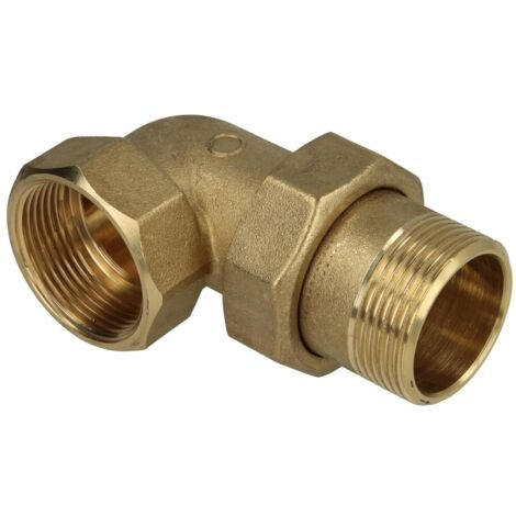 Raccord équerre 90° FF/FM 3/4'' à etanchement conique laiton nu