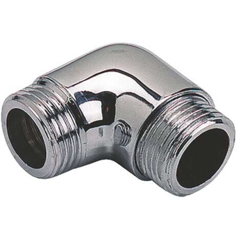 Raccord equerre laiton chrome double male