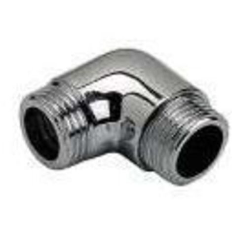 RACCORD EQUERRE LAITON CHROME DOUBLE MALE