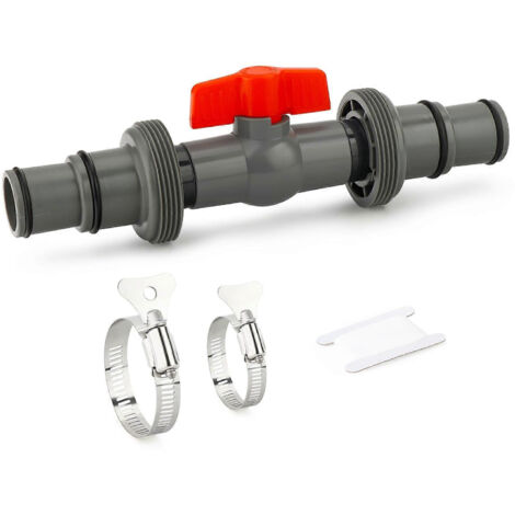 Raccord et adaptateur étanche pour tuyau de piscine avec commande par vanne, compatible avec les tuyaux de 1,25 et 1,5 pouce.