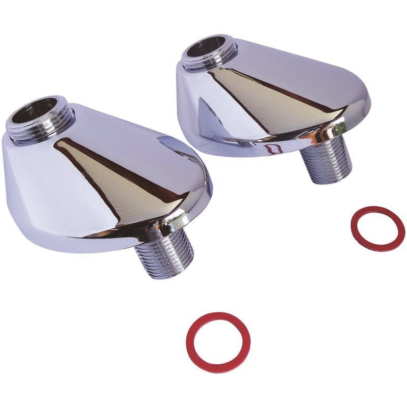 Ayor - Raccord excentré de 45mm avec rosace - M15/21 M20/27