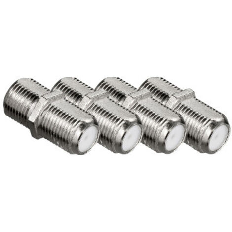 Raccord F à visser Femelle/Femelle pour câble coaxial 7 mm – Lot de 4 – Connexion TV TNT et satellite – Usage professionnel – Hdsat