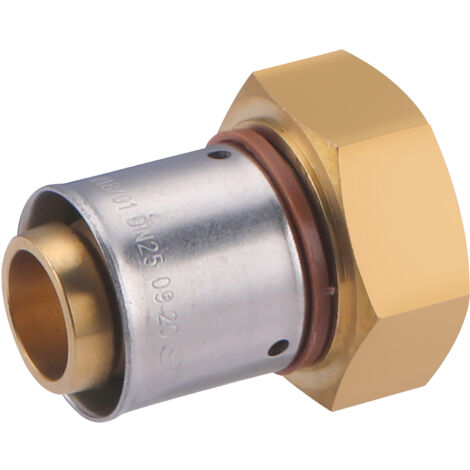 Raccord femelle écrou libre à sertir pour tube PER  NOYON & THIEBAULT Ø25 - F26x34 (1')