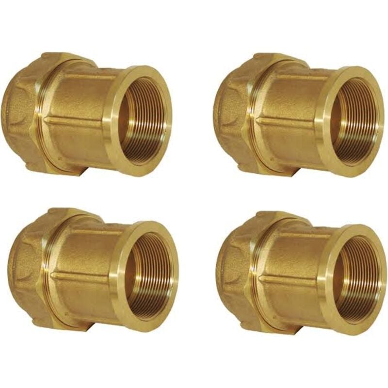 Lot de 4 Raccord compression taraudé laiton 25 mm x 3/4'' femelle Accessoire en laiton certifié Aenor Lien fileté femelle