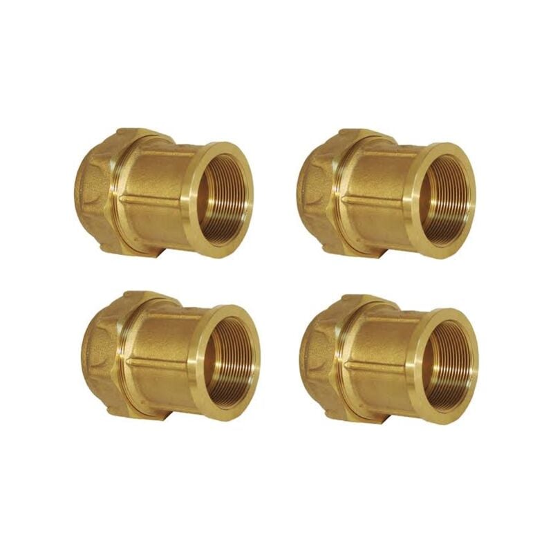 Lot de 4 Raccord compression taraudé laiton 32 mm x 1'' femelle Accessoire en laiton certifié Aenor Lien fileté femelle