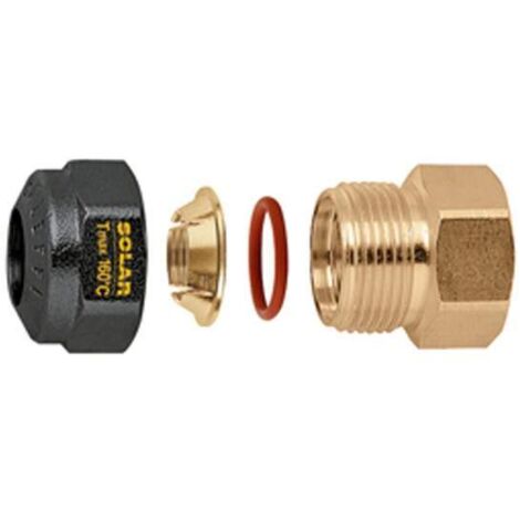 Raccord femelle, mécanique avec joint torique pour systèmes solaires. Diamètre du tube Ø18 Caleffi 254058 Ø 18
