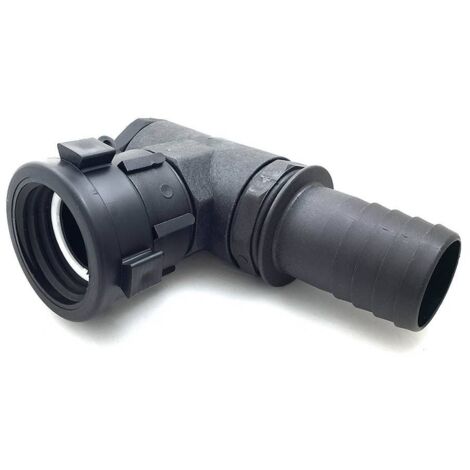 Raccord femelle S60x6 écrou tournant avec coude 90°et sortie male cannelé 50mm