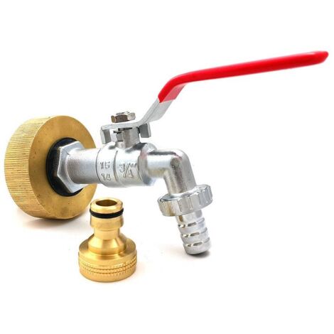Raccord femelle S60x6 laiton - robinet laiton chromé 3/4 pouce avec raccord rapide laiton
