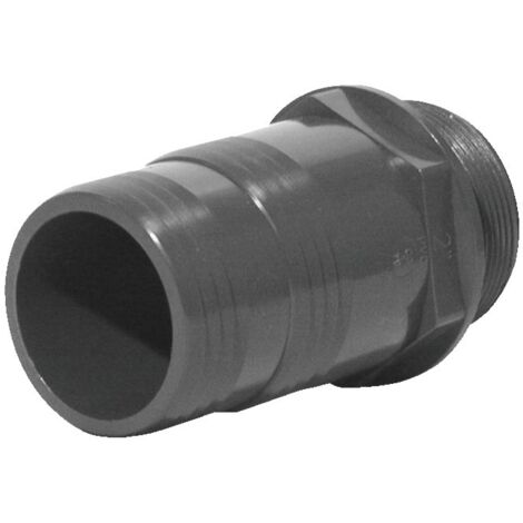 Raccord fer PVC pression cannele fil M 30 26x34