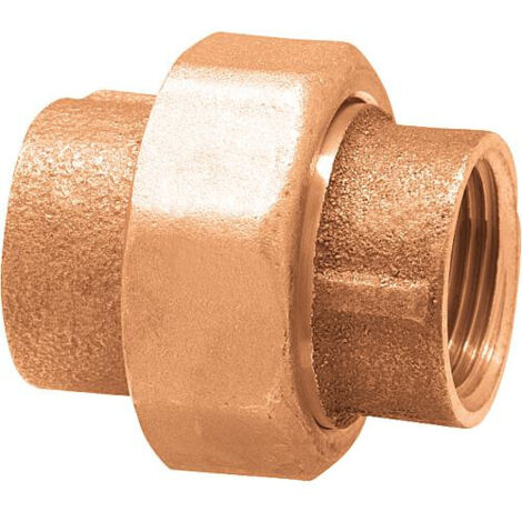 Raccord filete en laiton rouge Raccord visse, joint plat Type 3330, 1" (fem/fem)