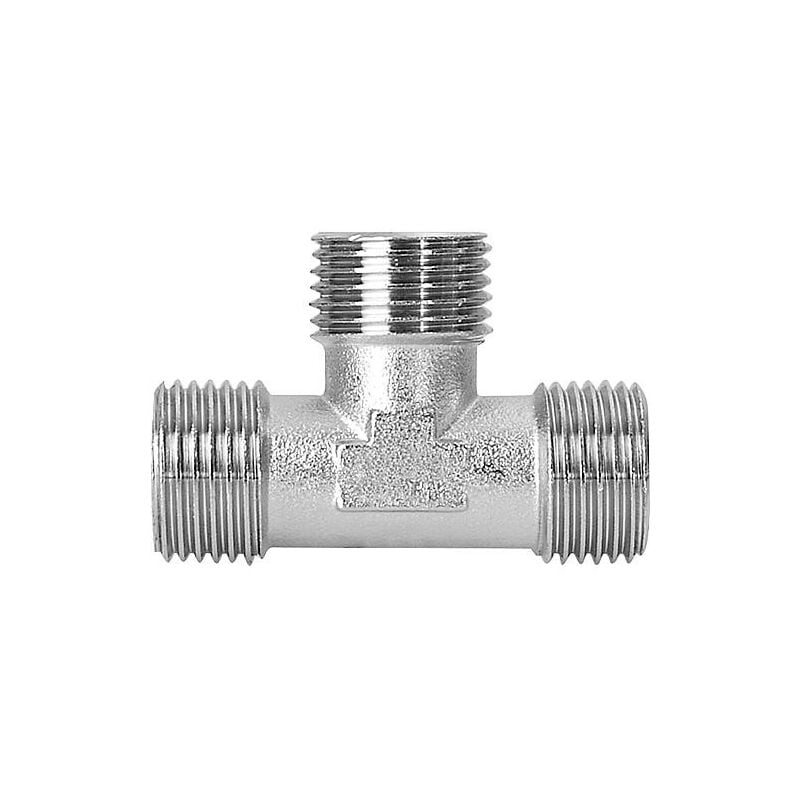 Té DN25 (1') male/male/male laiton chromé