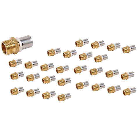 Raccord fixe mÃ¢le en laiton 16, 3/4 - lot de 50